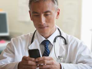 Doctor on smartphone