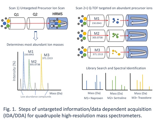 Figure 1. Steps of untargeted information/data dependent acquisition for quadrupole high-resolution mass spectrometers