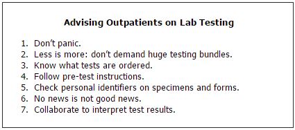 Advising Outpatients on Lab Testing