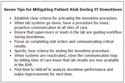 Seven Tips for Mitigating Patient Risk During IT Downtimes