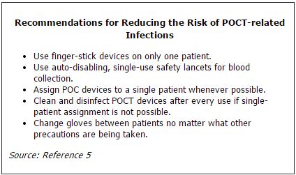 Recommendations for Reducing the Risk of POCT-related Infections